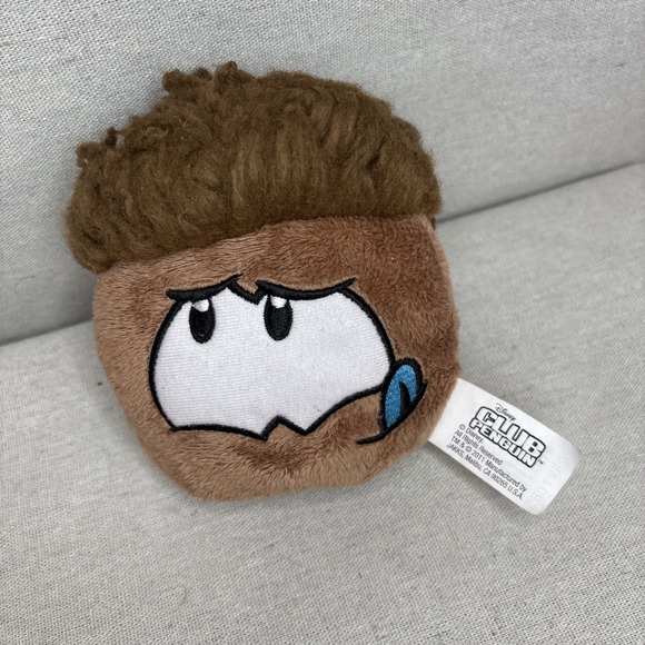 Disney Club Penguin Brown Puffle Fluffy Stuffed Animal Plush Toy 5" Tongue - Picture 1 of 6